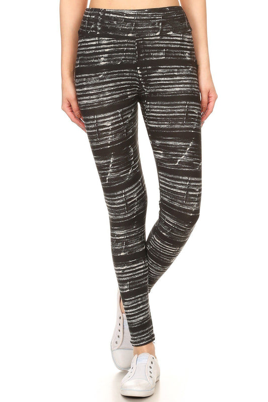 Yoga Style Banded Lined Multicolor Print, Full Length Leggings In A Slim Fitting