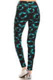 Leggings de punto con estampado tie dye y forro de banda estilo yoga con cintura alta