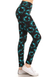 Leggings de punto con estampado tie dye y forro de banda estilo yoga con cintura alta