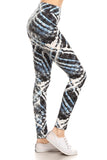 Leggings de punto con estampado tie dye y forro de banda estilo yoga con cintura alta