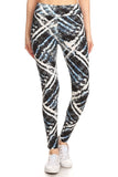 Leggings de punto con estampado tie dye y forro de banda estilo yoga con cintura alta