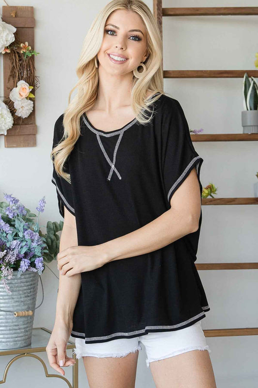Sale - Open Back Wide Sleeve Shorsleeve Top – On Sale Now
