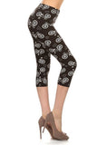 Leggings capri recortados con estampado multicolor