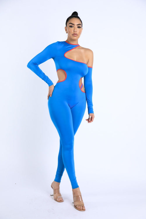 Color Binding Detailed Cutout Jumpsuit-Product Type | Naughty Smile Fashion