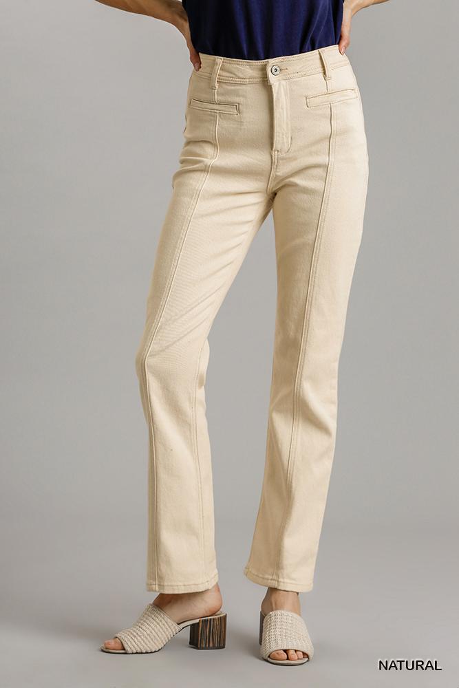 Panel Straight Cut Denim Jeans With Pockets-Product Type | Naughty Smile Fashion