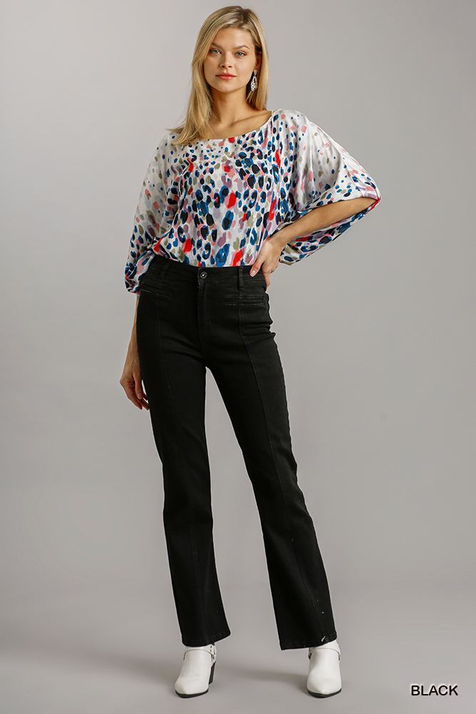 Panel Straight Cut Denim Jeans With Pockets-Product Type | Naughty Smile Fashion