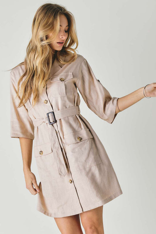 Sale - Drop Shoulder With Saist Tie Belted Dress – On Sale Now