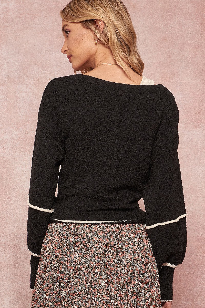 A Textured Knit Cardigan Sweater-Product Type | Naughty Smile Fashion