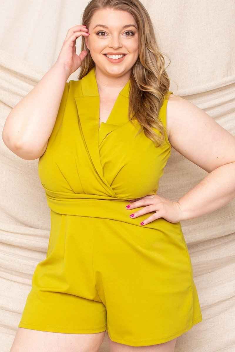 Collared Neck Plus Size Romper – Stylish & Comfortable – men’s fashion, stylish and versatile
