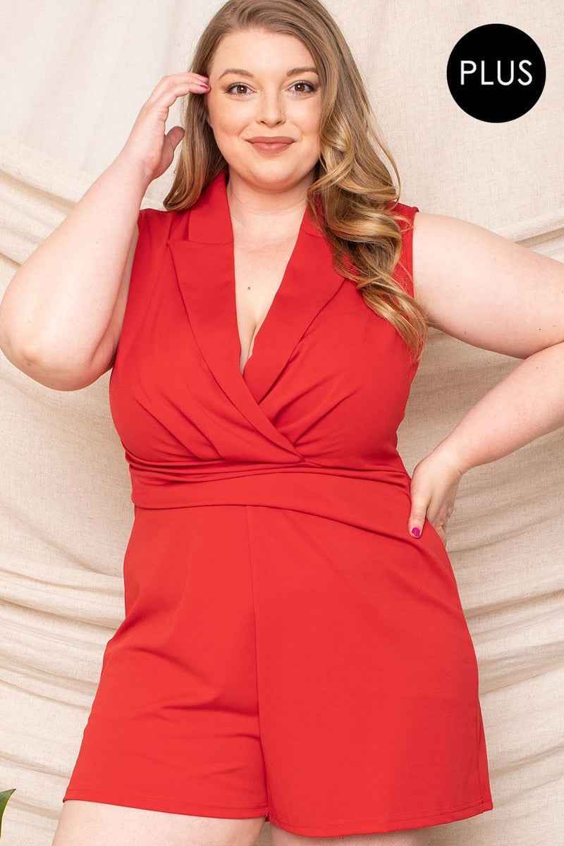 Collared Neck Plus Size Romper – Stylish & Comfortable – men’s fashion, stylish and versatile