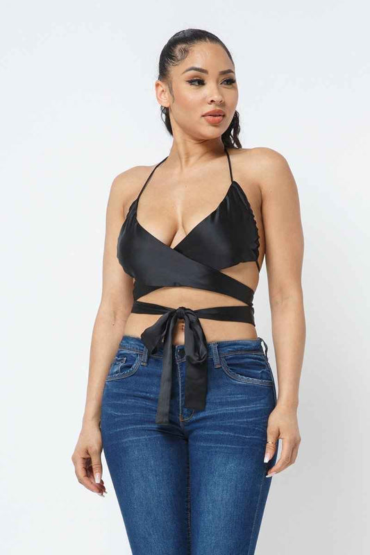 Sale - Satin Wrap Around Top – On Sale Now