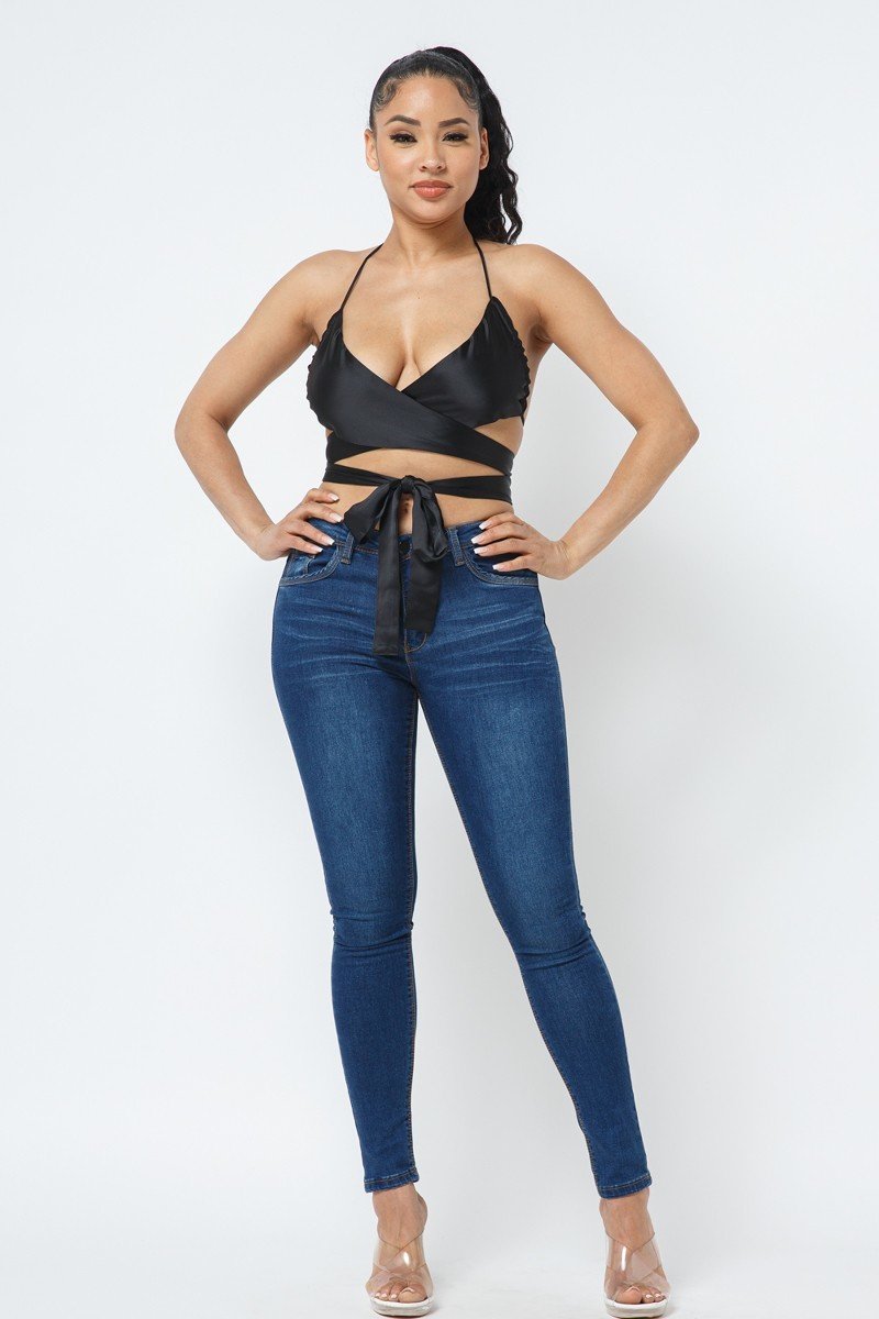 Satin Wrap Around Top-Product Type | Naughty Smile Fashion