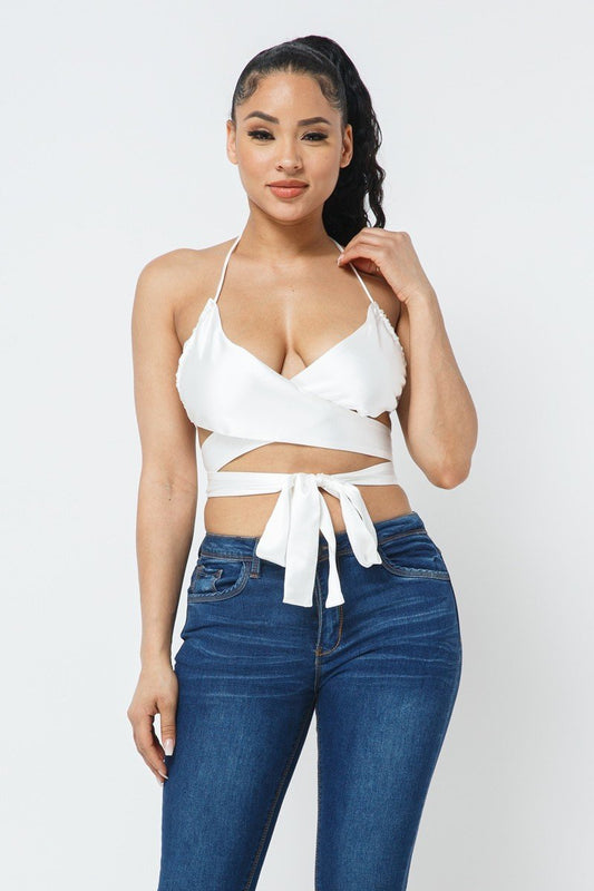 Sale - Satin Wrap Around Top – On Sale Now