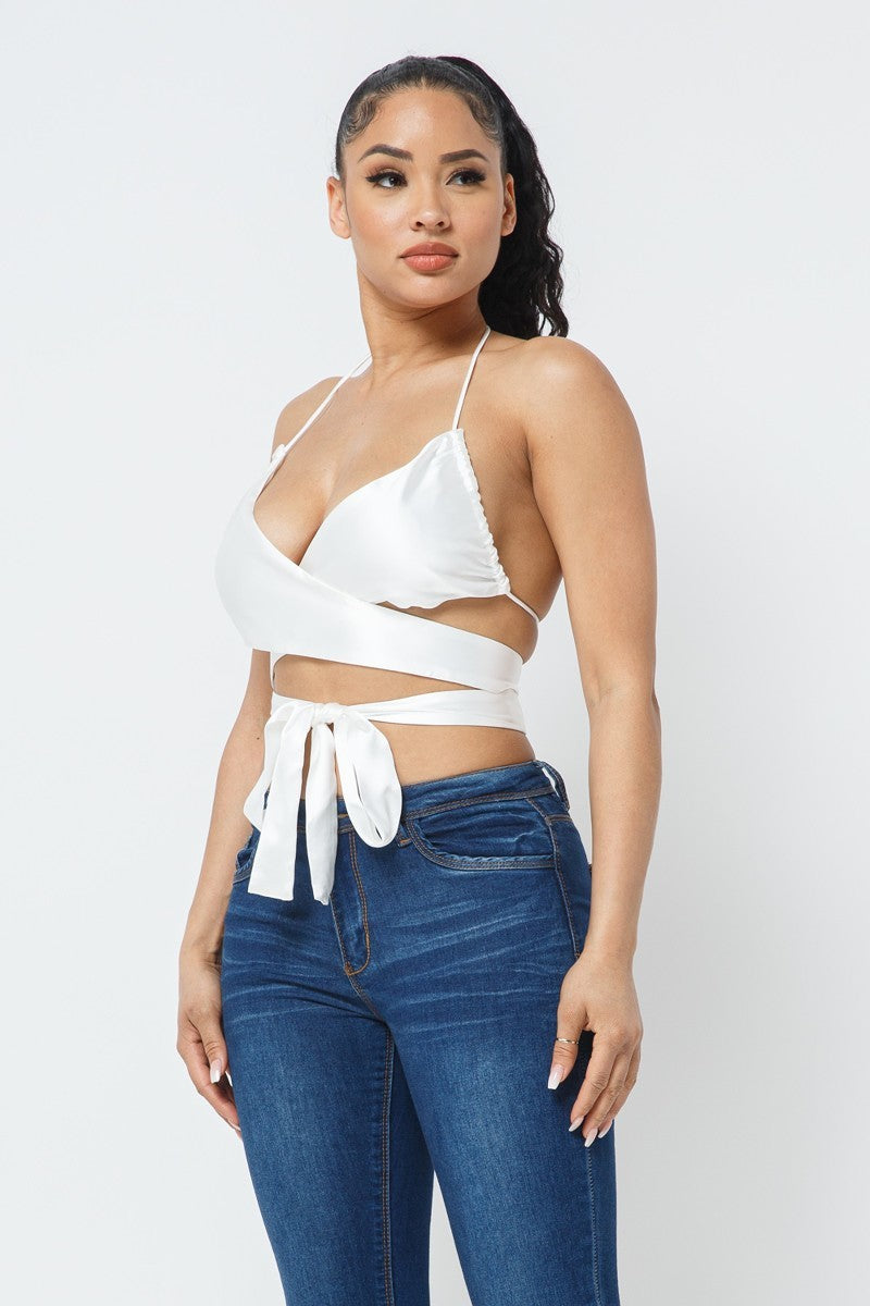 Satin Wrap Around Top-Product Type | Naughty Smile Fashion