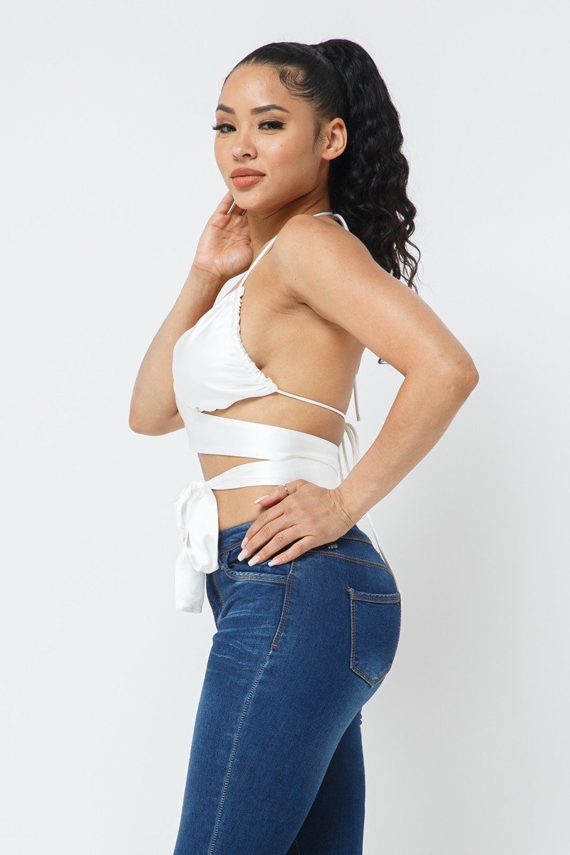 Satin Wrap Around Top-Product Type | Naughty Smile Fashion