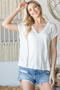 Short Sleeve V Neck Top-Product Type | Naughty Smile Fashion