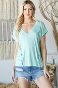 Short Sleeve V Neck Top-Product Type | Naughty Smile Fashion