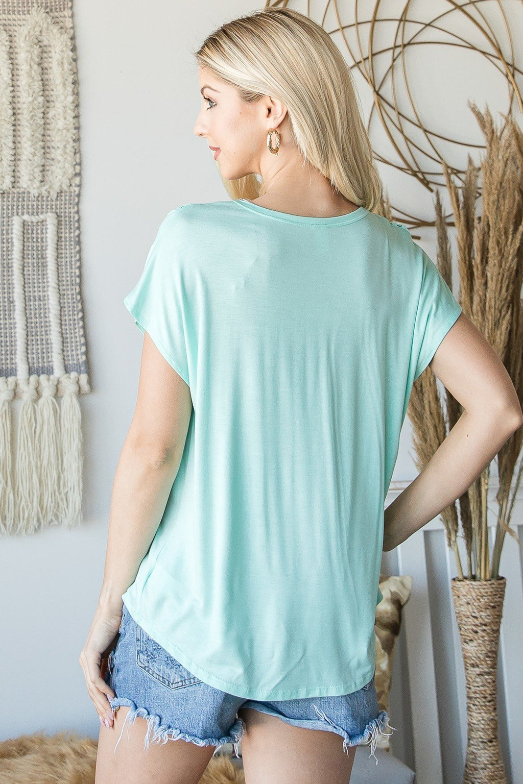 Short Sleeve V Neck Top-Product Type | Naughty Smile Fashion