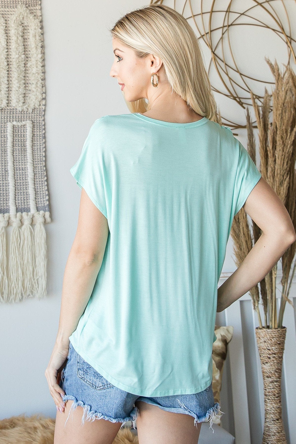 Short Sleeve V Neck Top-Product Type | Naughty Smile Fashion
