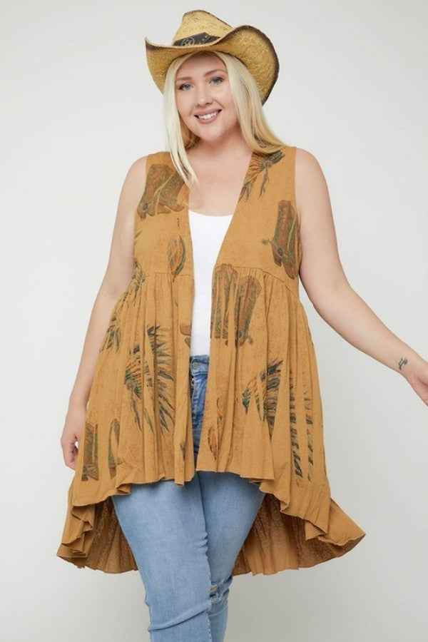 Plus Size Long Flattering Silhouette Sleeveless Cardigan – Stylish & Comfortable – men’s fashion, stylish and versatile