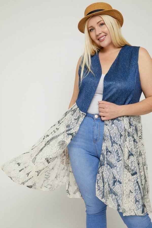 Plus Size Sleeveless, Lace Cardigan – Stylish & Comfortable – men’s fashion, stylish and versatile