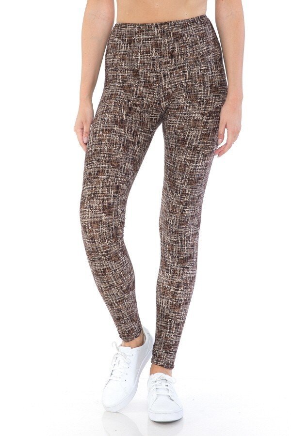 Yoga Style Banded Lined Multi Printed Knit Legging With High Waist – multicolor, fashion, women style