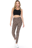 Yoga Style Banded Lined Multi Printed Knit Legging With High Waist