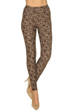 Multi Print, Full Length, High Waisted Leggings In A Fitted Style With An