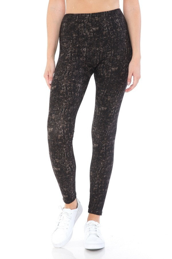Yoga Style Banded Lined Multi Printed Knit Legging With High Waist-Product Type | Naughty Smile Fashion