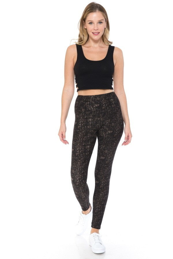 Yoga Style Banded Lined Multi Printed Knit Legging With High Waist-Product Type | Naughty Smile Fashion