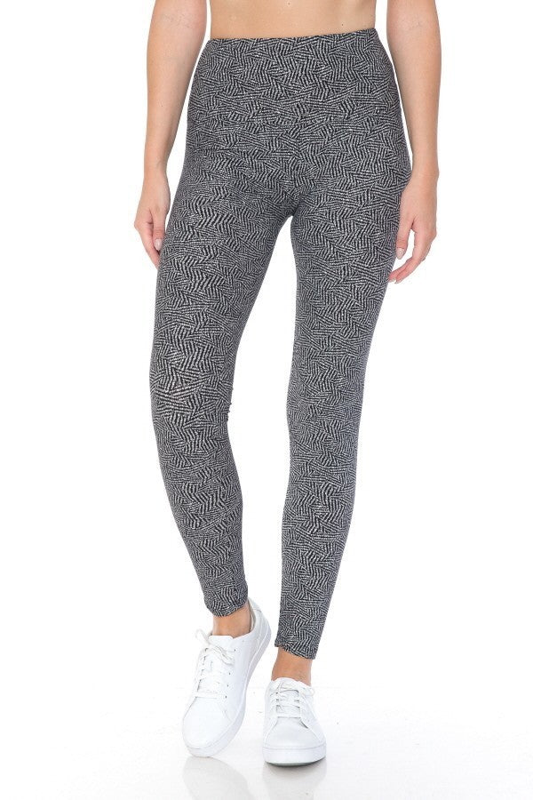 Yoga Style Banded Lined Multi Printed Knit Legging With High Waist – multicolor, fashion, women style