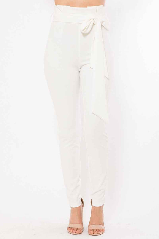 High Waist Fashion Skinny Pants – white, fashion, women style