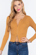 Rib Sweater Top W/front Zipper-Product Type | Naughty Smile Fashion