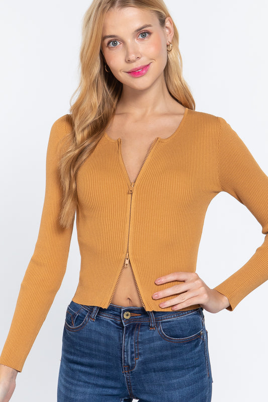 Sale - Rib Sweater Top W/front Zipper – On Sale Now