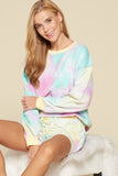 Top de jersey con estampado tie-dye