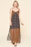 Mixed Printed Chiffon Maxi Slip Dress