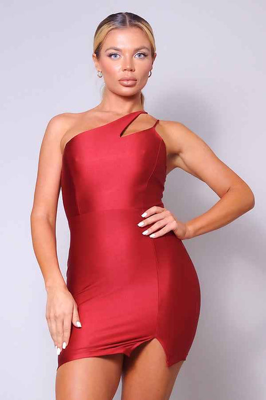 Sale - Double Strap Cutout One Shoulder Mini Dress – On Sale Now