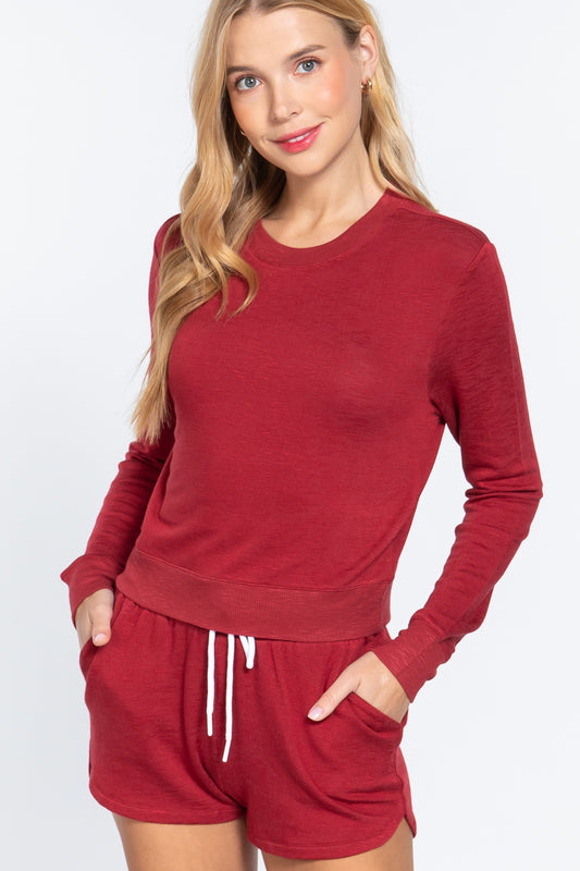Sale - Long Slv Crew Neck Slub Terry Top – On Sale Now