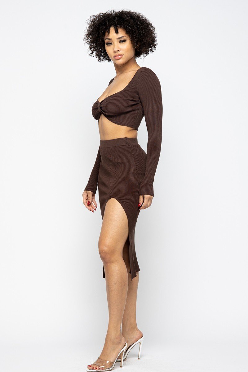 High Slit Skirt Set-Product Type | Naughty Smile Fashion