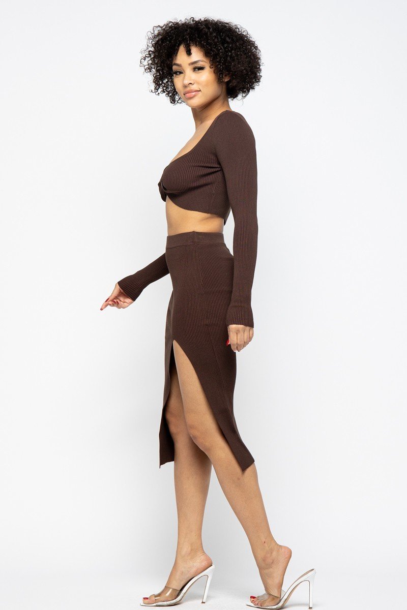 High Slit Skirt Set-Product Type | Naughty Smile Fashion