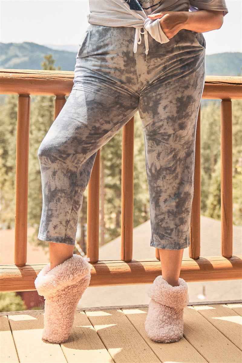 Plus Size Plus Navy Tie-dye High-waisted Sweatpants – Stylish & Comfortable – men’s fashion, stylish and versatile