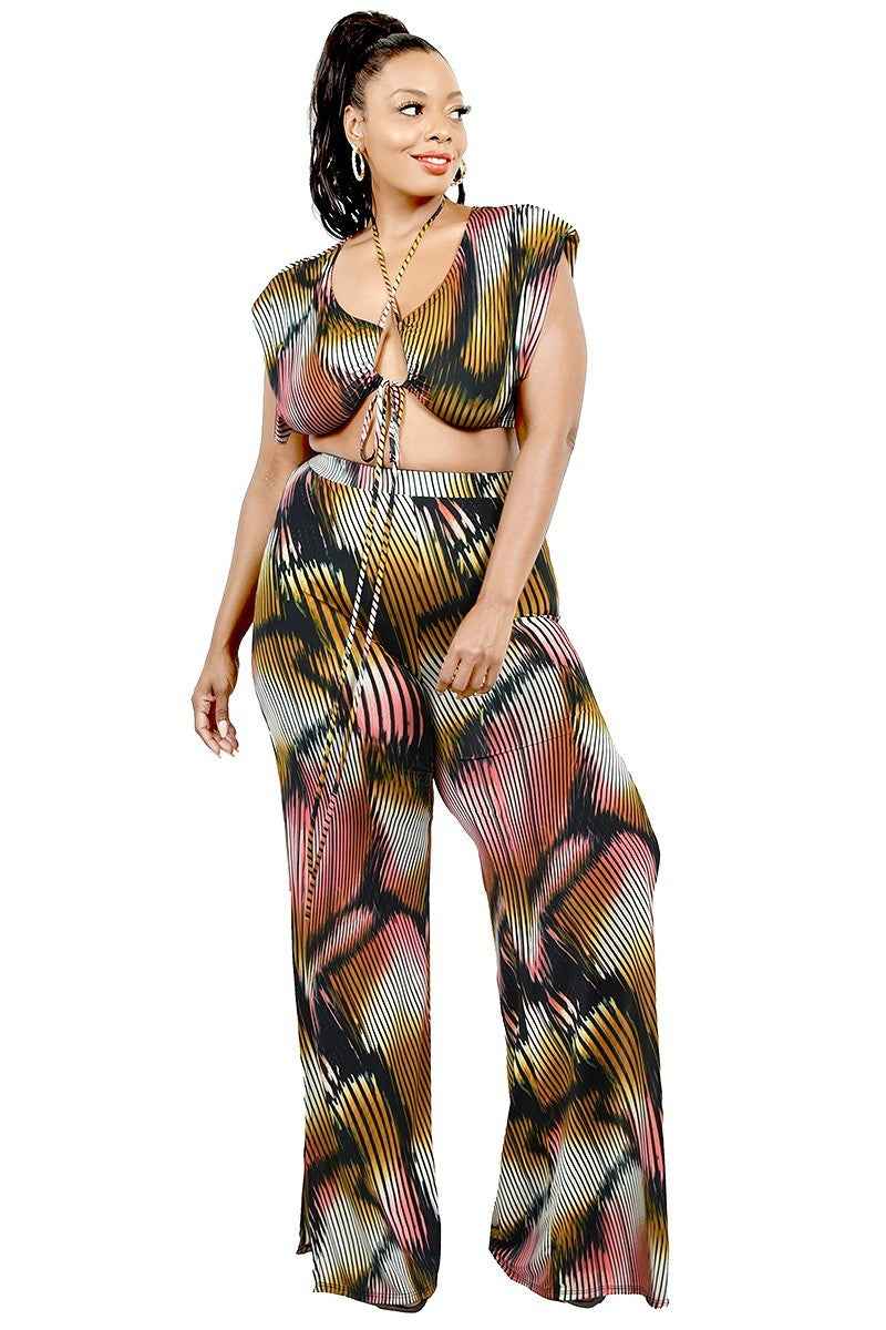 Plus Size Plus Knitted Color Painting 2 Piece Pants Set – Stylish & Comfortable – men’s fashion, stylish and versatile