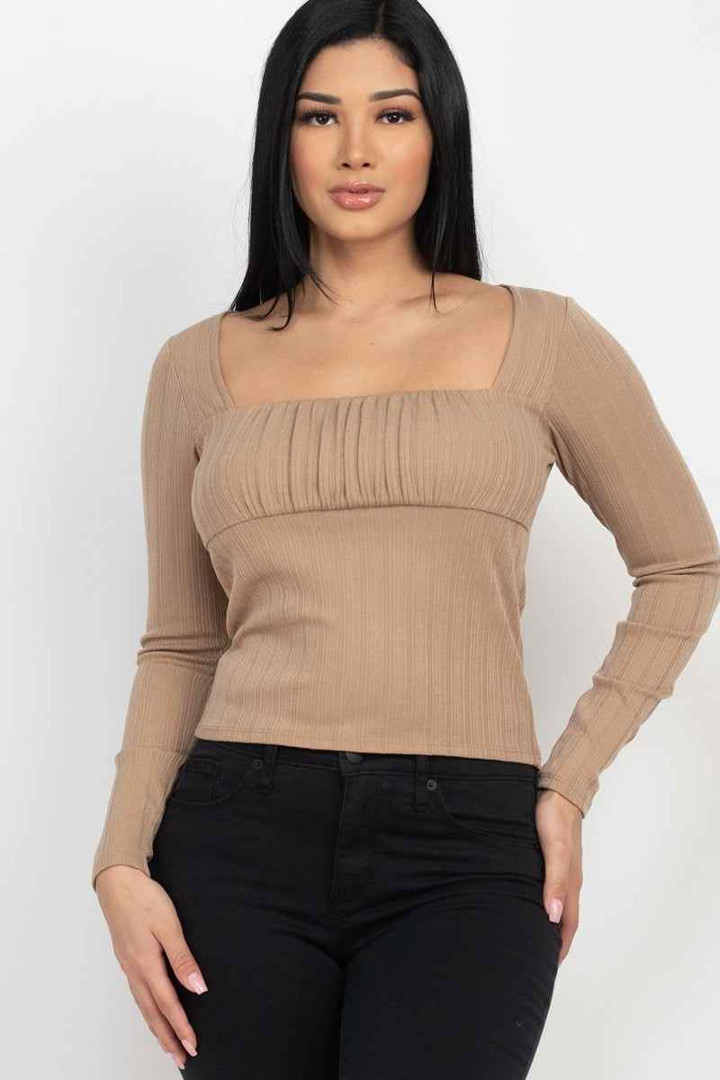 Sale - Shirred Square Neck Top – On Sale Now