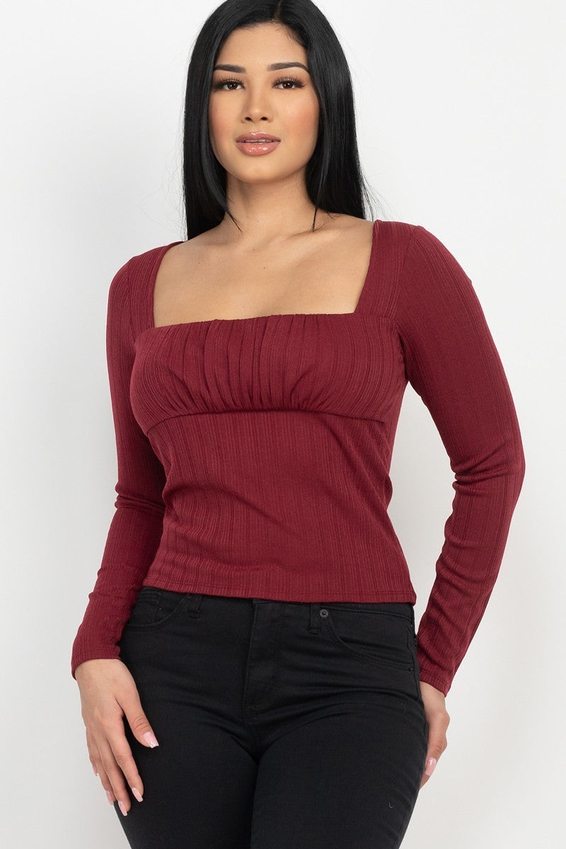 Sale - Shirred Square Neck Top – On Sale Now