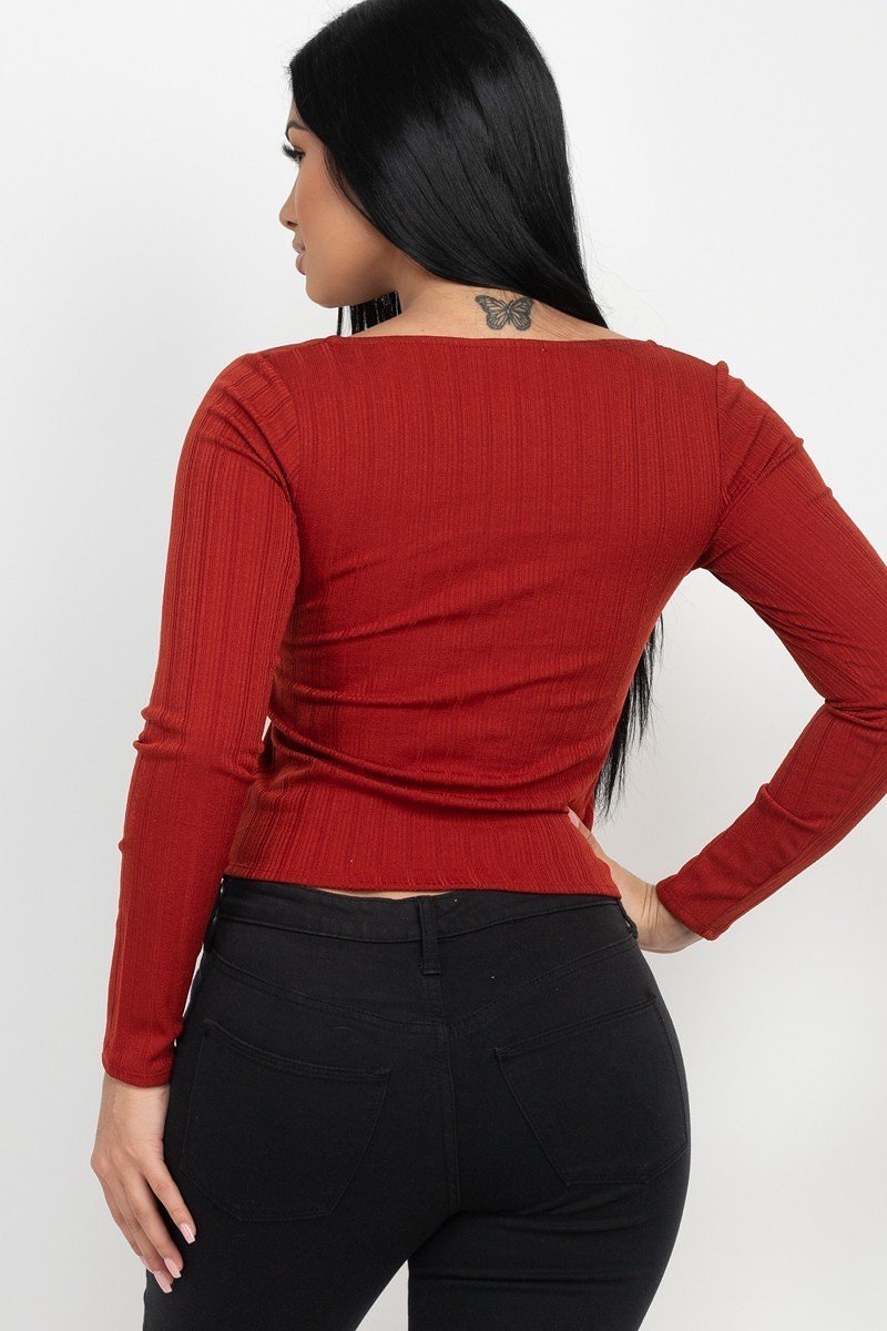 Shirred Square Neck Top-Product Type | Naughty Smile Fashion
