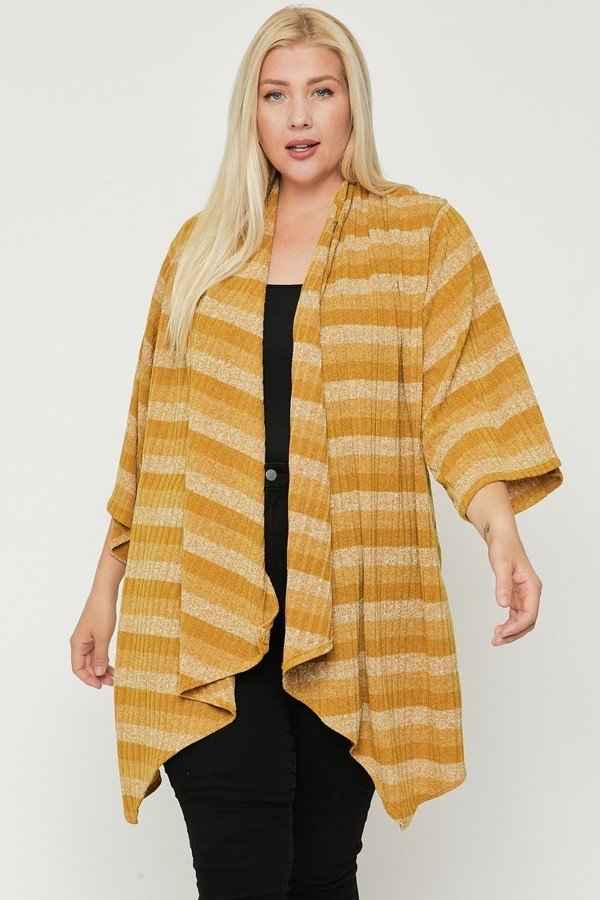 Plus Size Kimono Style Striped Cardigan – Stylish & Comfortable – men’s fashion, stylish and versatile