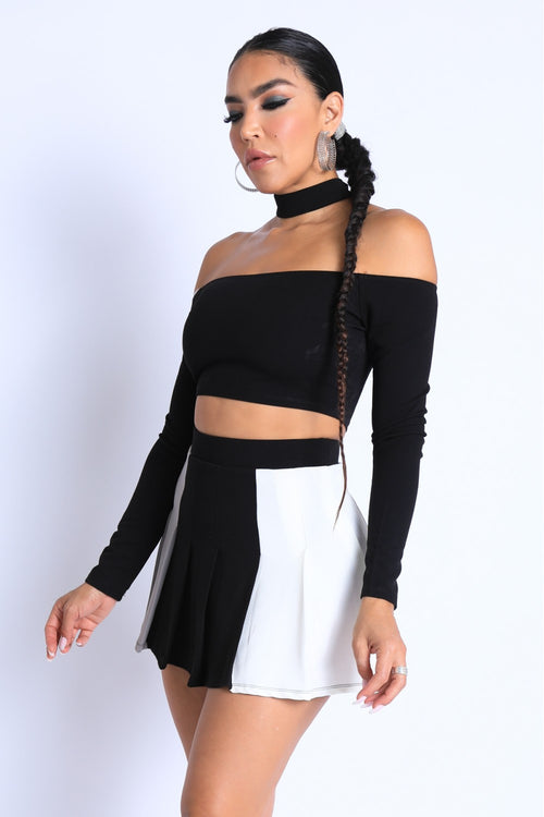 Choker Off-shoulder Top Set-Product Type | Naughty Smile Fashion