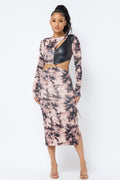 Tie Dye Long Sleeve Midi Dress-Product Type | Naughty Smile Fashion