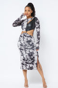 Tie Dye Long Sleeve Midi Dress-Product Type | Naughty Smile Fashion