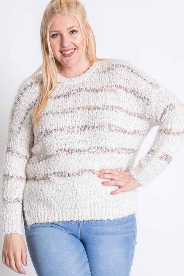 Plus Size Plus Sweater With Stripe Detail – Stylish & Comfortable – men’s fashion, stylish and versatile